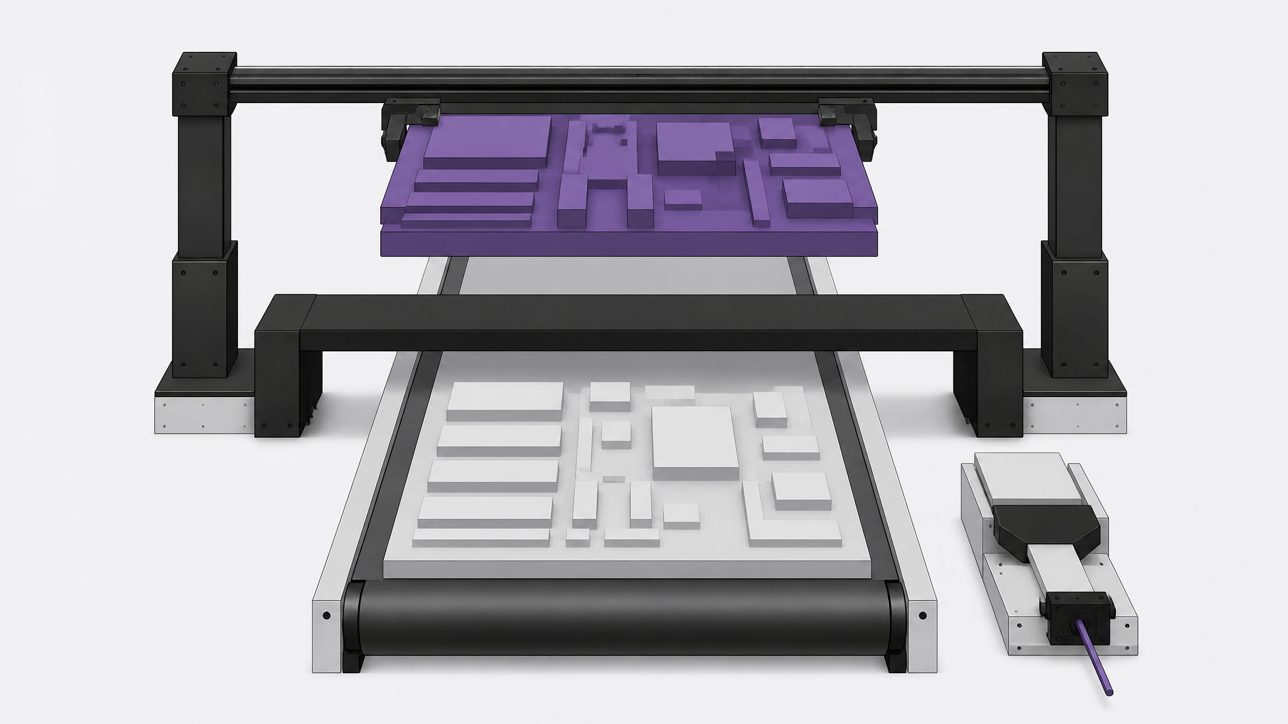 A 3D representation of visual document retrieval where a scanner preserves the complex layout of a geometric plate as an intact block, rather than flattening it into a single thread.