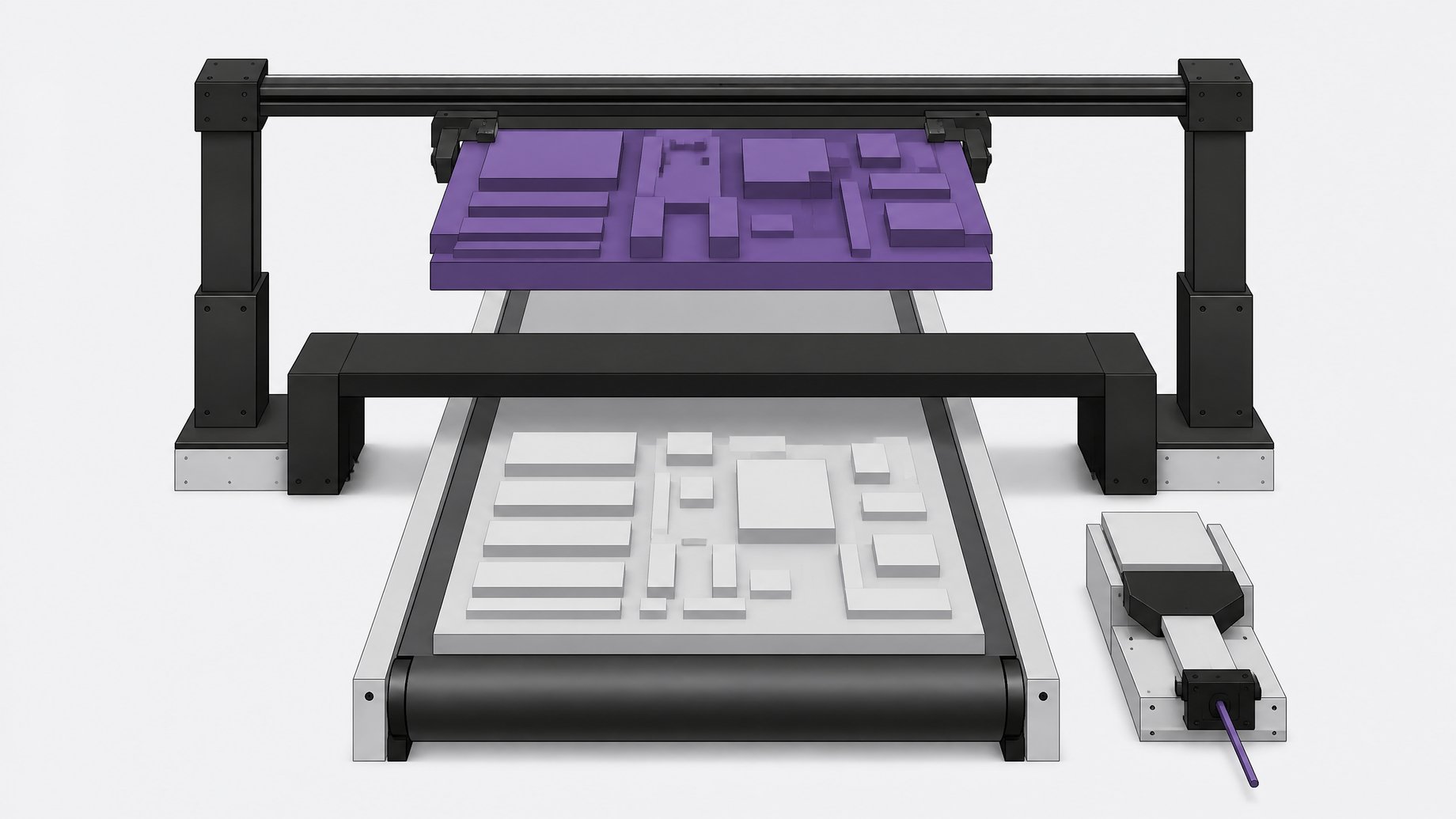 A 3D representation of visual document retrieval where a scanner preserves the complex layout of a geometric plate as an intact block, rather than flattening it into a single thread.