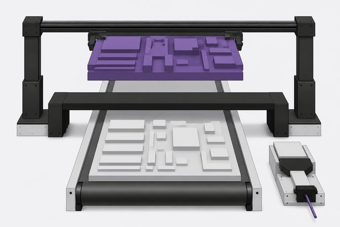 A 3D representation of visual document retrieval where a scanner preserves the complex layout of a geometric plate as an intact block, rather than flattening it into a single thread.