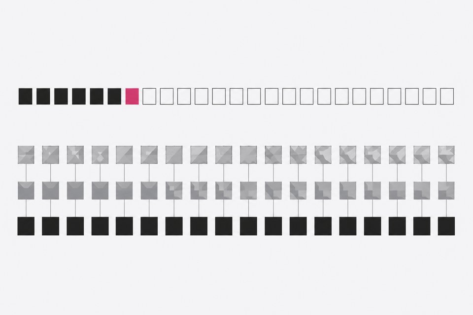 Two rows of token tiles contrasting autoregressive generation, filled one position at a time, with diffusion generation, where the whole sequence sharpens in parallel over refinement passes.