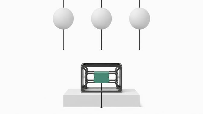 Three sealed, disconnected spheres representing cloud AI services float above a single open modular framework with a connected local component, illustrating self-hosted AI's structural resilience compared to opaque cloud dependencies.