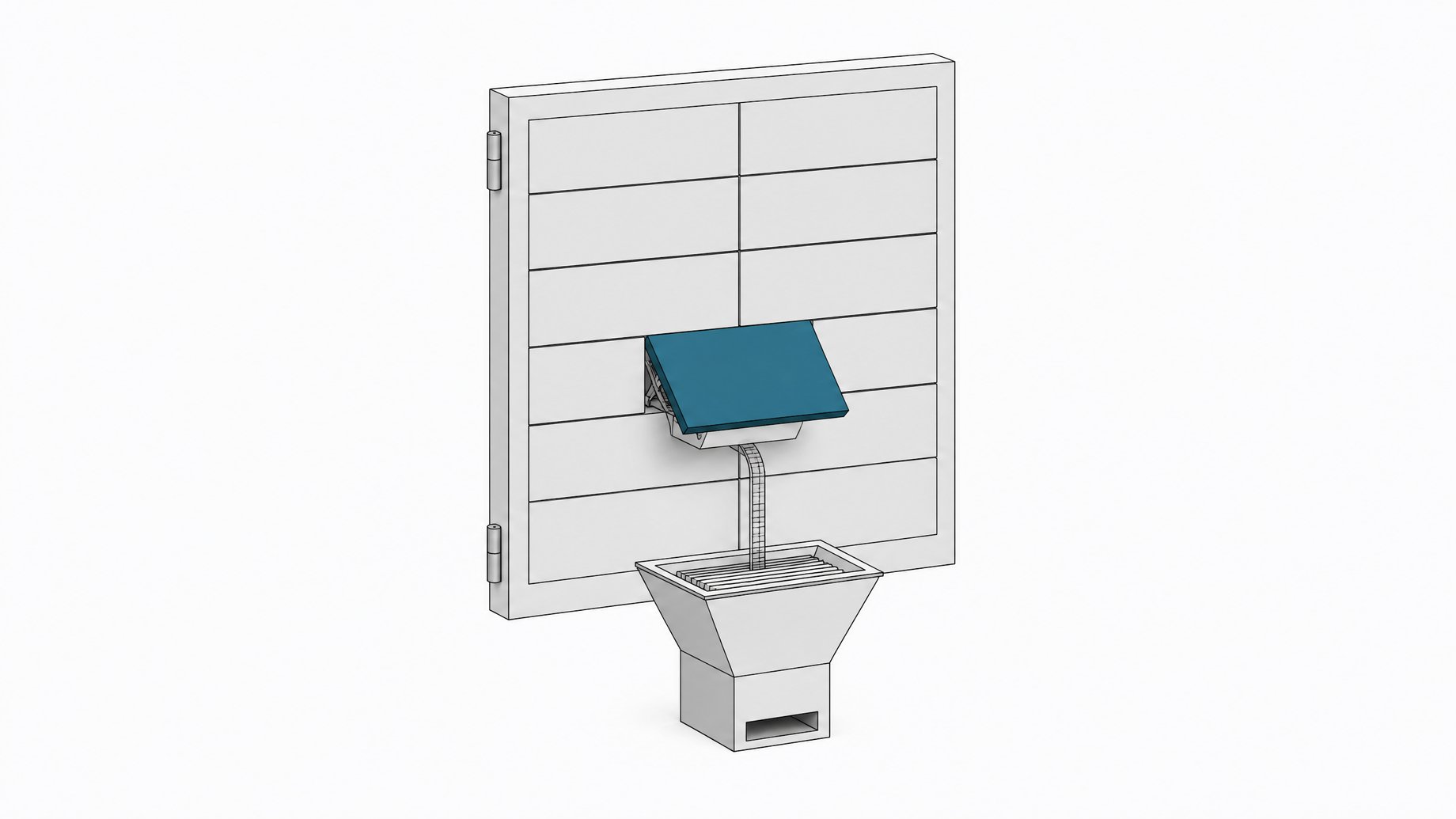 An abstract contract panel with one raised, highlighted clause block feeding into a document-intake hopper, symbolizing a standard software-terms clause being repurposed to feed AI training.