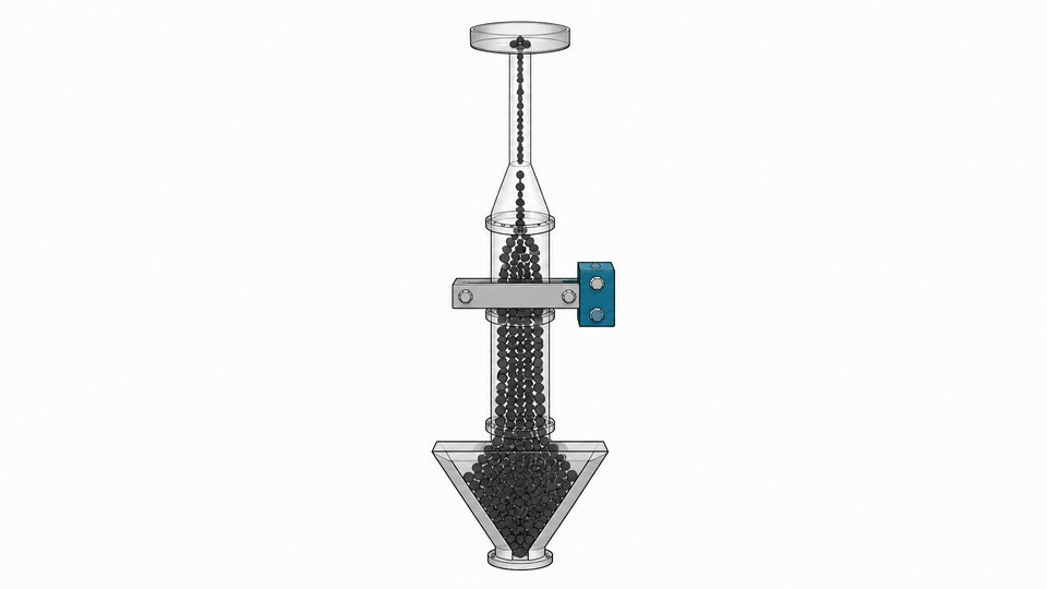 Illustration of a metering pipe with a hard mechanical stop gate limiting the flow of tokens, representing a hard spend cap on metered AI API usage.