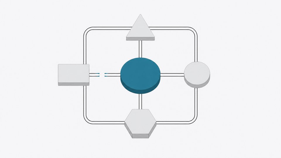 A diagram of a central orchestration node linked in a closed loop to several distinct worker nodes, with one connecting line visibly broken to show where coordination fails.